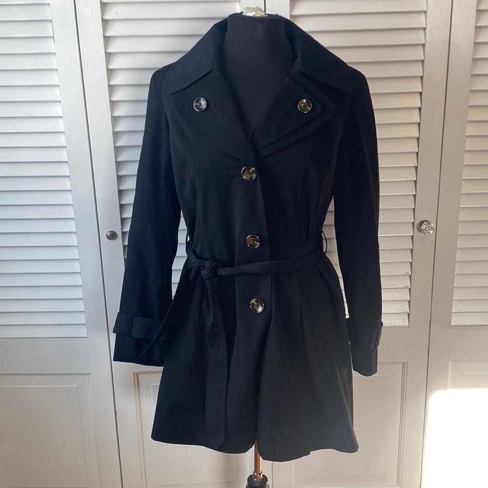 Liz Claiborne Outerwear | Black Trench Jacket | Size Small
